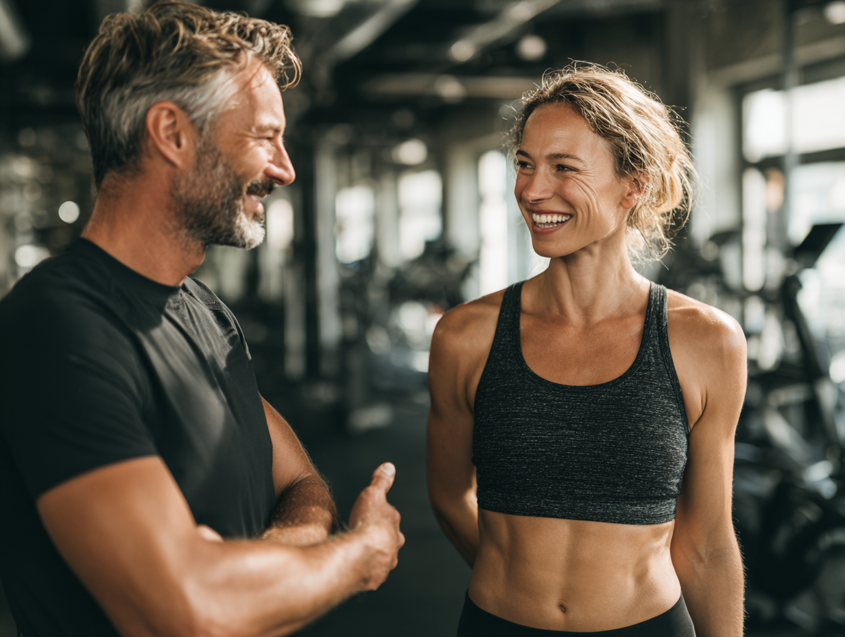 Тренер працює з клієнтом