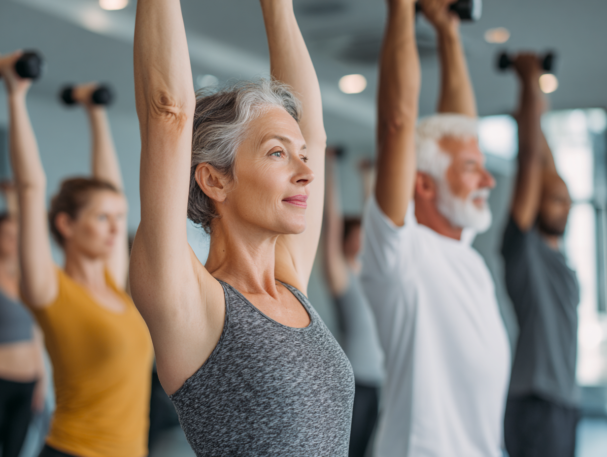 Група людей різного віку після тренування